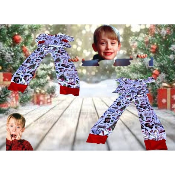 Home Alone Toddler Pajama Set Top 6XL 14 16T Bottoms 3XL 7 8T Retro Christmas - Picture 10 of 12
